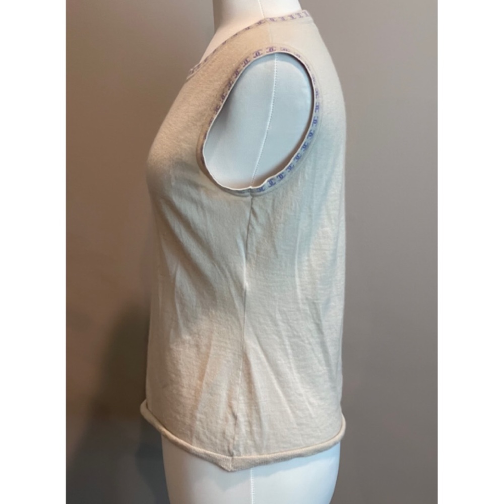 ✨Rare Vintage CHANEL 2001 Collection CC Logo Cashmere Vest Sweater Top Shirt - Picture 7 of 14